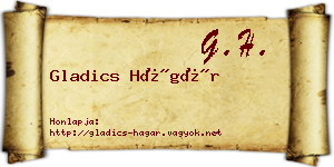 Gladics Hágár névjegykártya